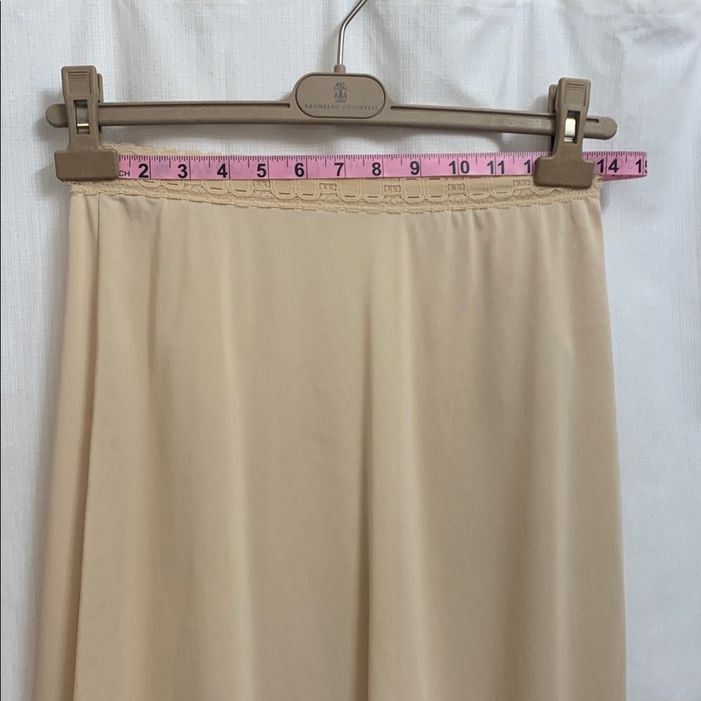 Vintage Olga Lace Trimmed Slip Skirt in Nude Beige - Picture 5 of 7